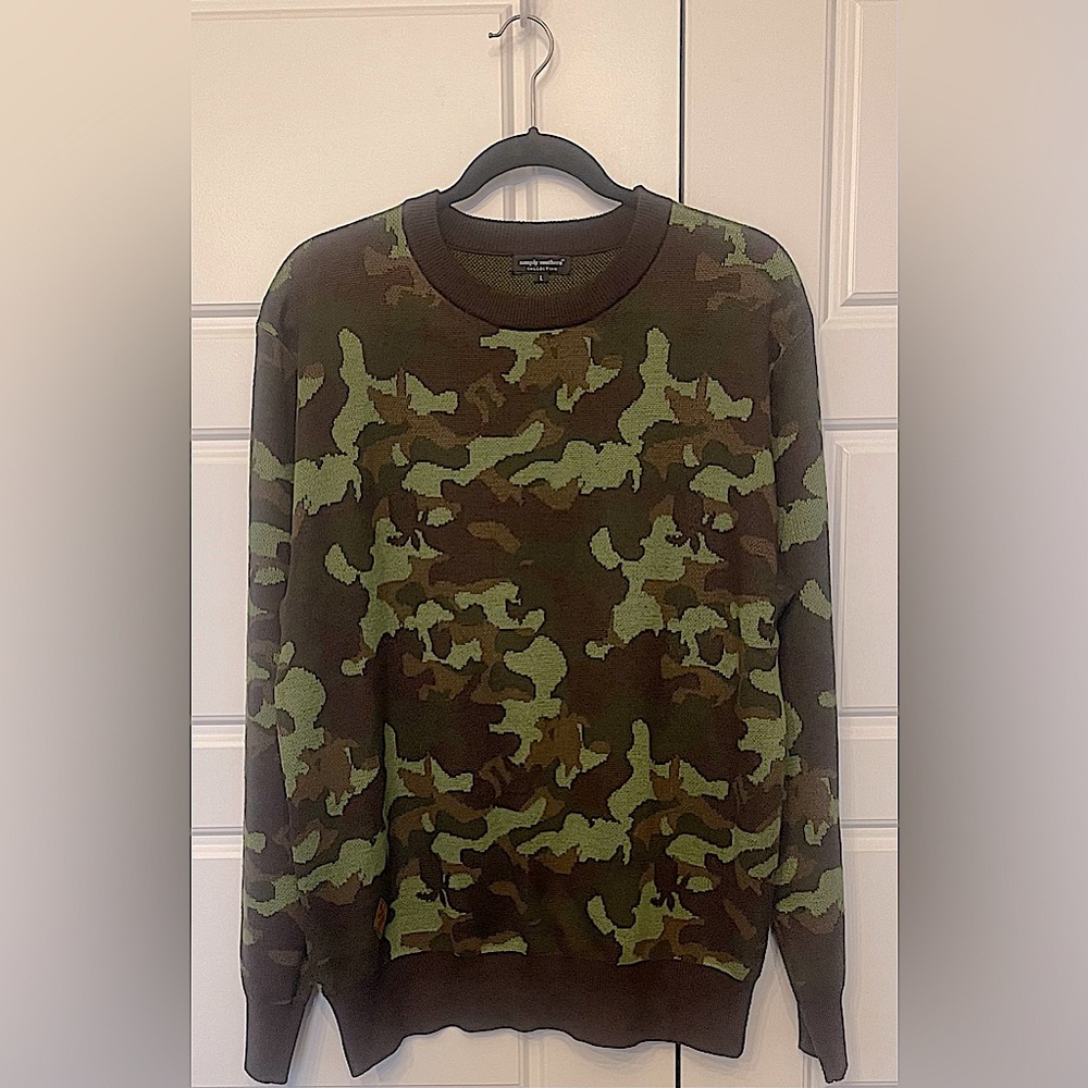 Simply Southern Collection Camo Chunky Sweater - Like New Condition Size L